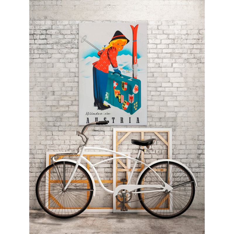 «Winter in Vienna», affiche vintage sur toile tendue, H 18 po x l 12 po