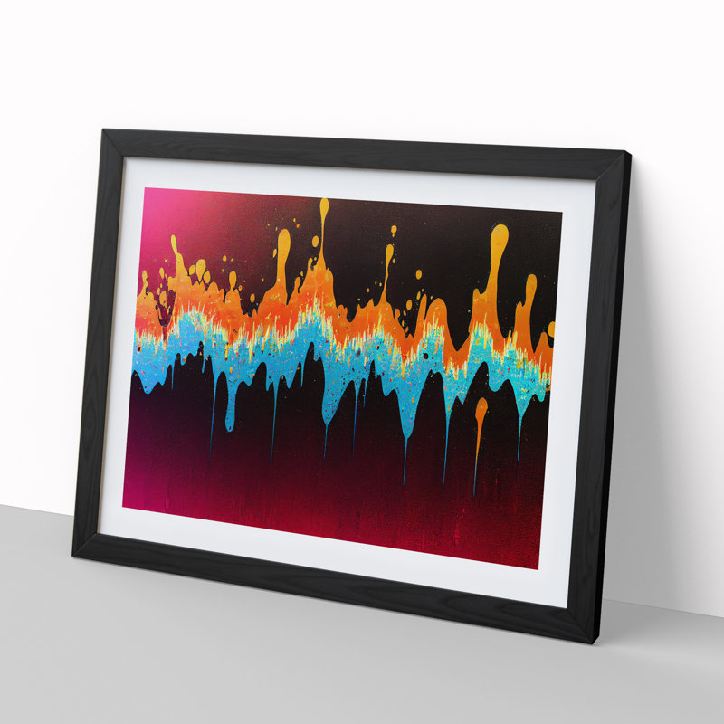 Modern Audio Equalizer Art Vol.2 Abstract - Framed Print, Black Framed, 46cm H x 64cm W x 2cm D