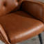 Fauteuil à oreilles rembourré en cuir Mahendra-1829201902