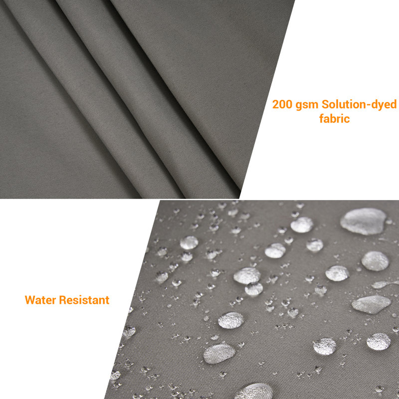 Dorbad 78'' Rectangular Lighted Tilt Market Umbrella, Gray