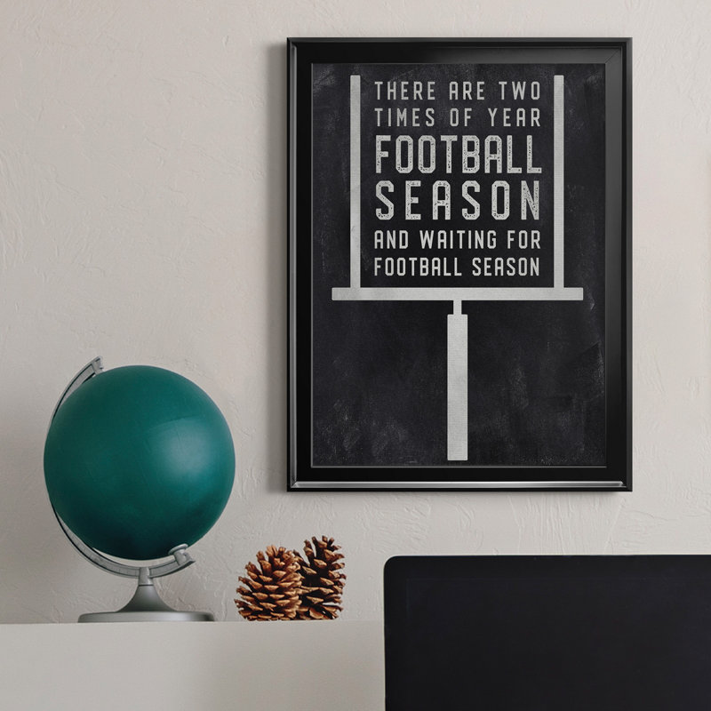 «Football Season», art textuel sur toile, H 18,5 po x l 24,5 po x P 1,5 po, Noir