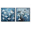 «Minimalisme bleu et blanc fleur de neige» 2 pièces-461267396-461267397