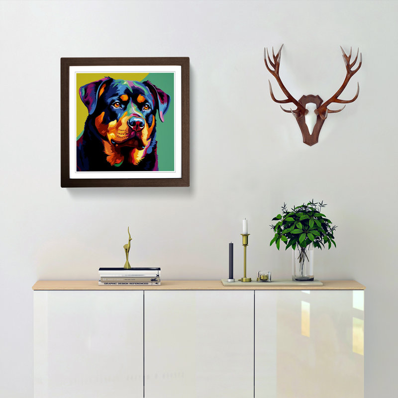Rottweiler Pop - Framed Print, Walnut