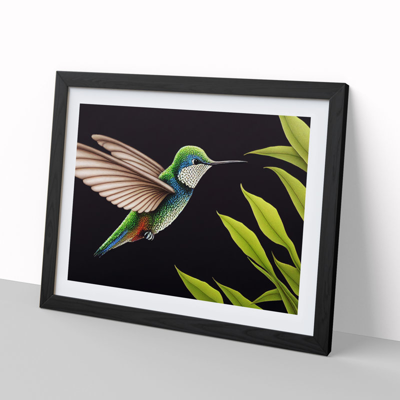 Beguiling Hummingbird - Single Picture Frame Print, 34cm H x 46cm W x 2cm D, Black Frame