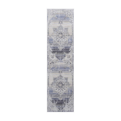 Collection Cream / Blue / Medallion Area Rug