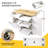 Rolling Kitchen Island Cart W/drop Leaf, Portable Kitchen Islands W/storage Cabinet, Drawer, Spice Towel Rack, Island Table For Kitchen W/trash Storage Cabinet, Mobile Island Table, White-2004154325