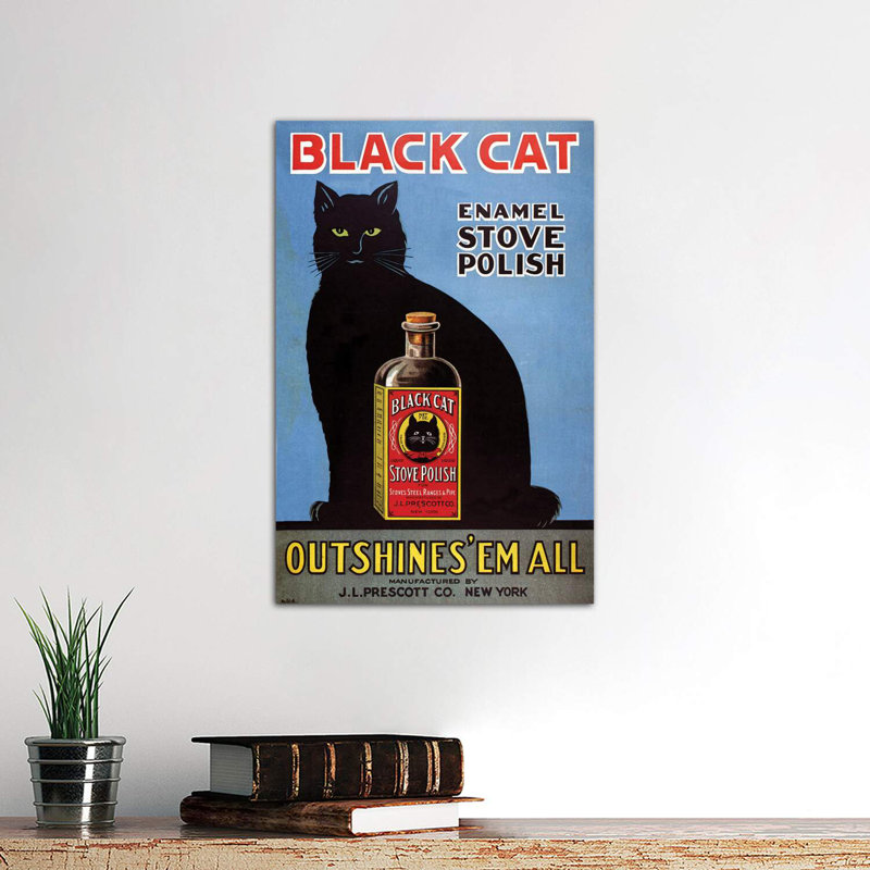 1920s Black Cat Enamel Magazine Advert by The Advertising Archives - Wrapped Canvas Print