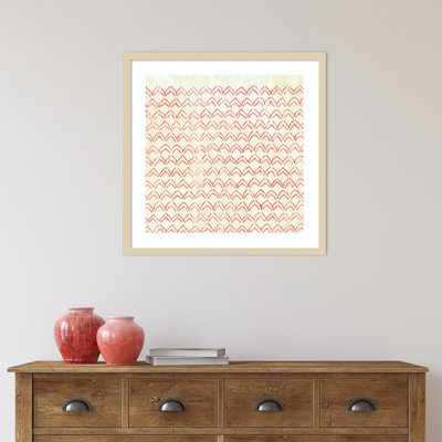 «Moura Weathered Patterns in Red VI» par June Erica Vess - reproduction d'art encadrée