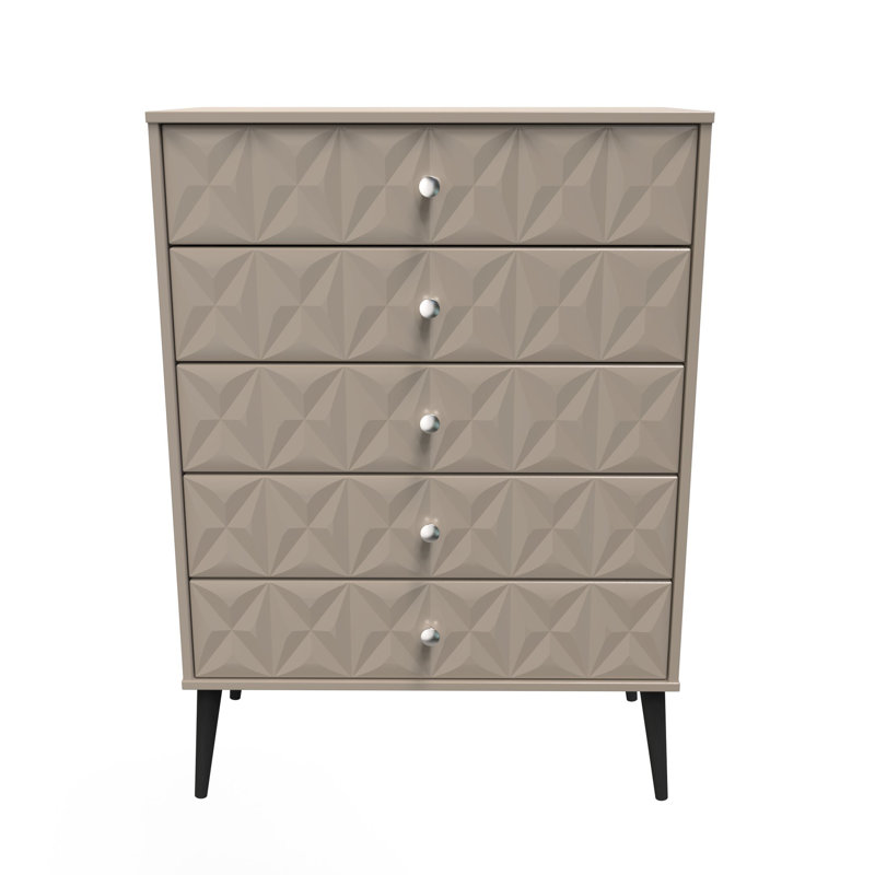 Carnlea 5 Drawer Chest (Ready Assembled), Brown