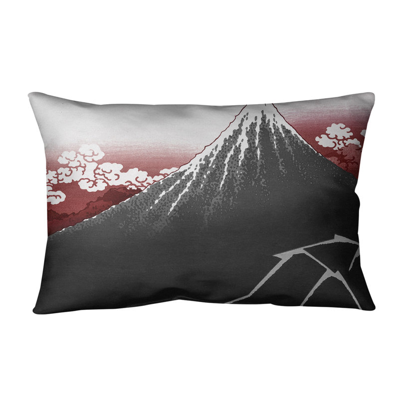 Coussin lombaire en lin katsushika hokusai, lightning, Ciel rouge