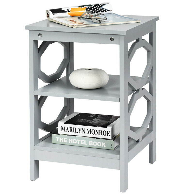 Table de bout avec rangement Minburn, Gris