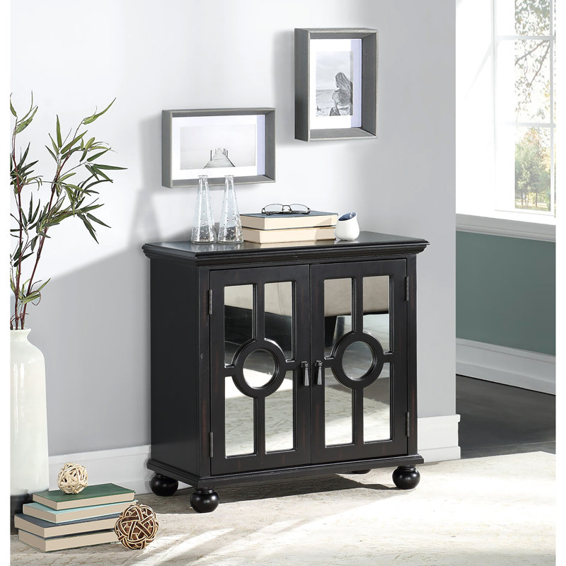Armoire moderne moderne en bois, finition noire antique, portes miroir pour meubles de chambre à coucher, armoire avec portes, 1 ou 2 tablettes