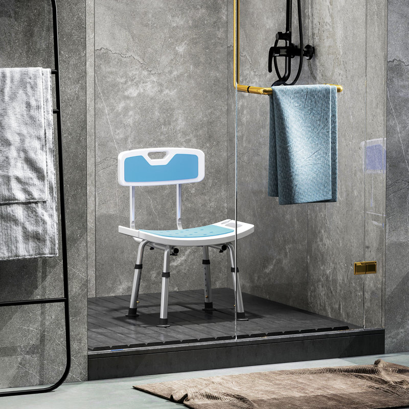 Shower Stool, Light Blue