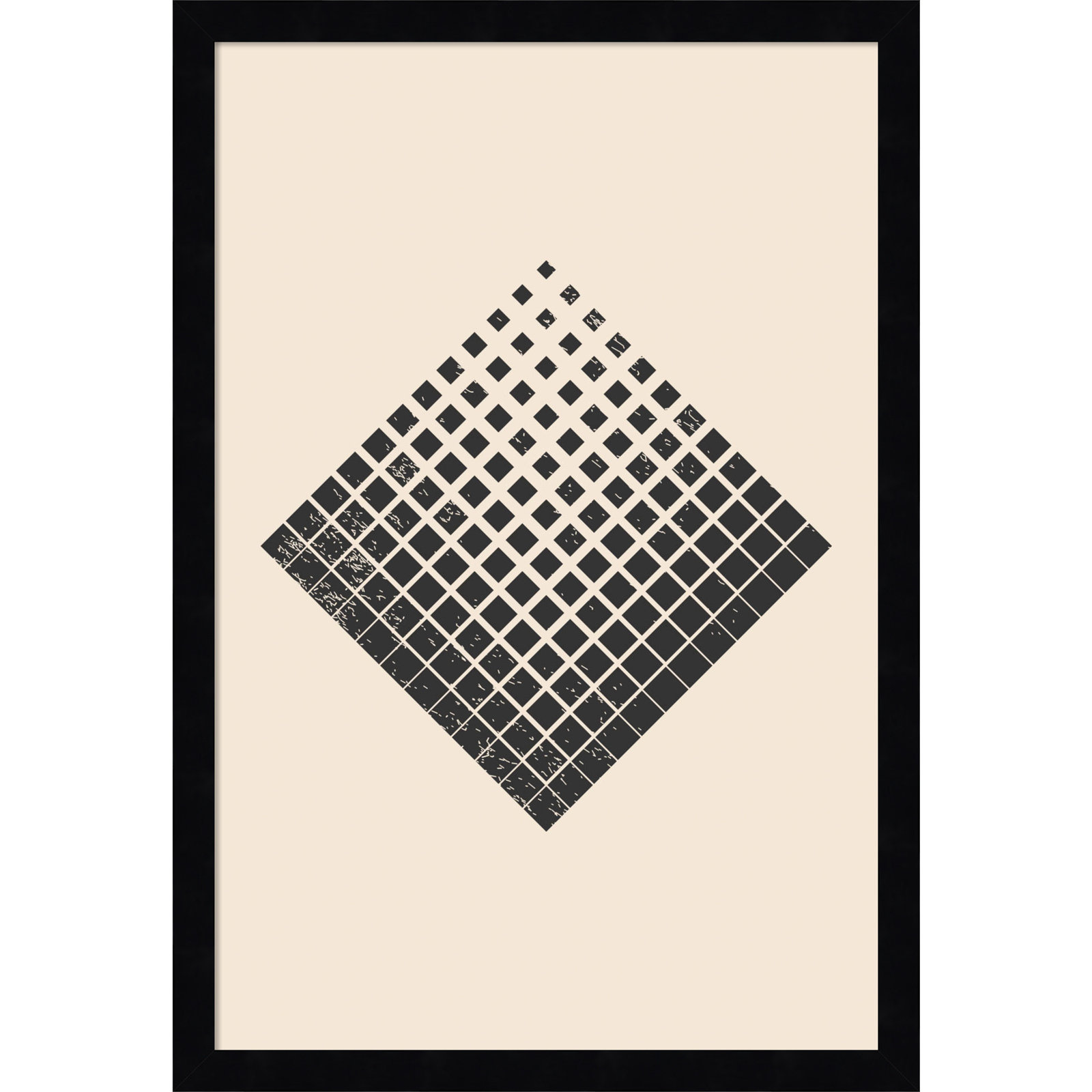 Minimal Halftone Shapes No. 3 Print, Black, 21" H x 15" W x 1" D