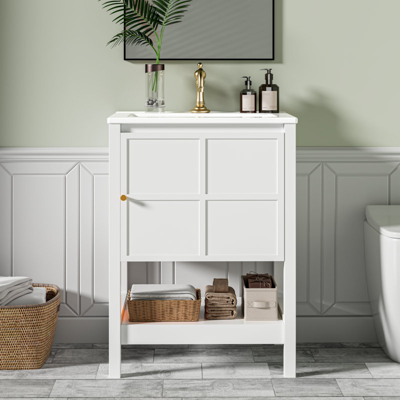 Meuble-lavabo autoportant 24 po, Blanc