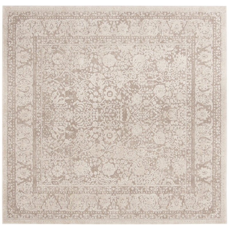 Tapis oriental beige / crème Calidi, Carré 3 pi