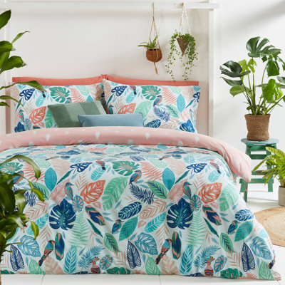 Cotton Blend Floral Duvet Cover Set with Pillowcases Included