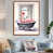Toile brune avec cadre flottant