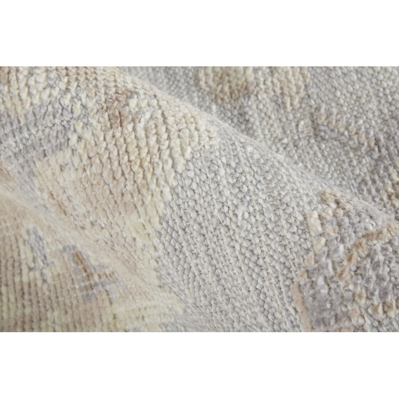 Wendover Hand Knotted Oriental Area Rug in Gray, Rectangle 8' x 10'