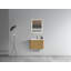 Meuble-lavabo rayé en chêne naturel 24 po avec lavabo en céramique blanche, conception flottante murale pour salle de bain moderne, pré-assemblé