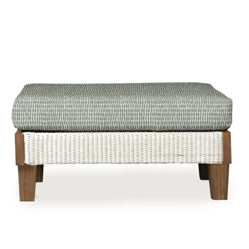 Catalina Outdoor Ottoman, Consider Indigo, Antique White