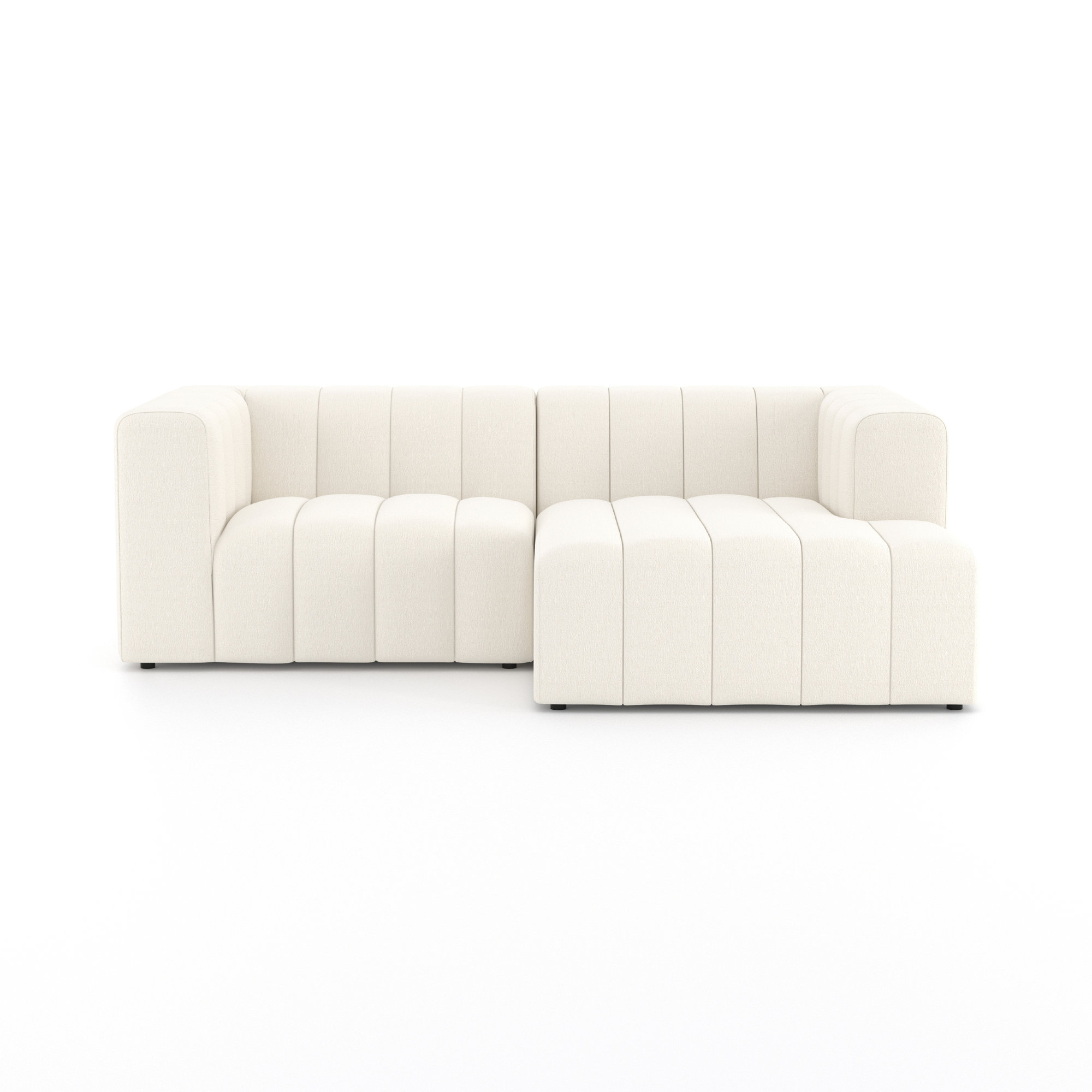 Bowry 88" Wide Sofa & Chaise, Fayette Cloud Polyester Blend, Left Hand Facing