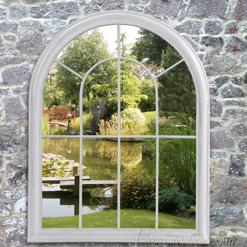 Carothers Metal Flat Wall Mirror, White