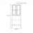 Rustproof Iron Bookcase with Glass Doors