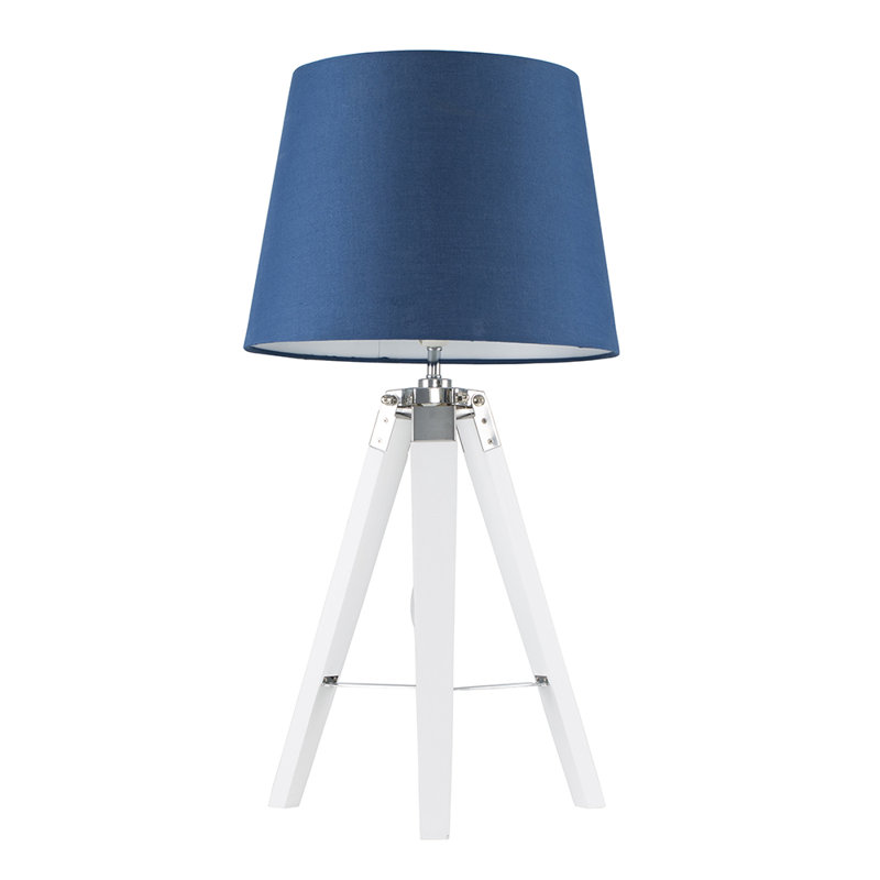 Hawarth Wood Tripod Lamp, White, Blue, Yes