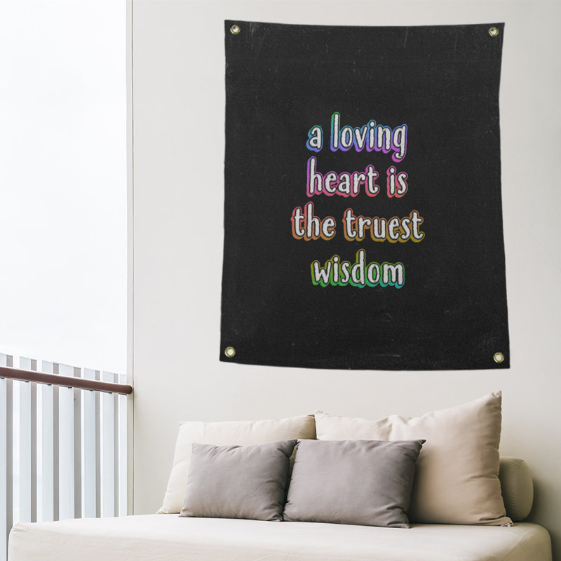 Tapisserie en polyester avec citation en polyester, H 59 pi x l 50 po, Arc-en-ciel