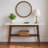 Beppe 43" Rectangular Italian Carrara White Marble Console Table With Walnut Shelf