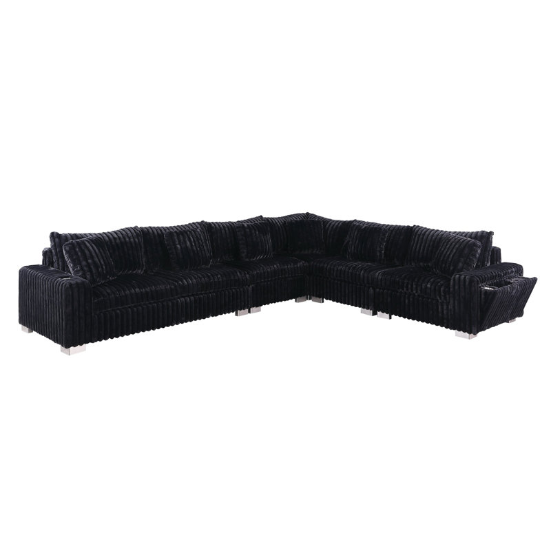Canapé modulaire noir Snuggle Station, Black