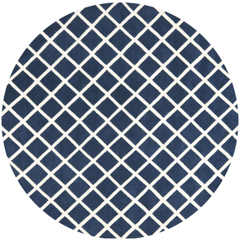 Teresita Hand Tufted Wool Geometric Rug, Round 7'