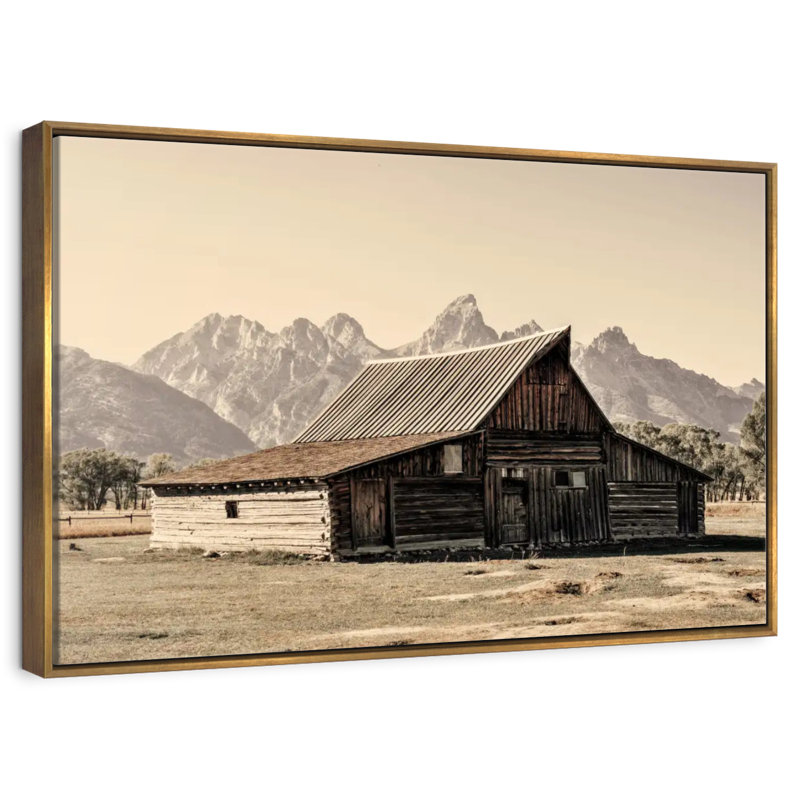 The Tetons, Floating Frame Gold, 19" X 13"