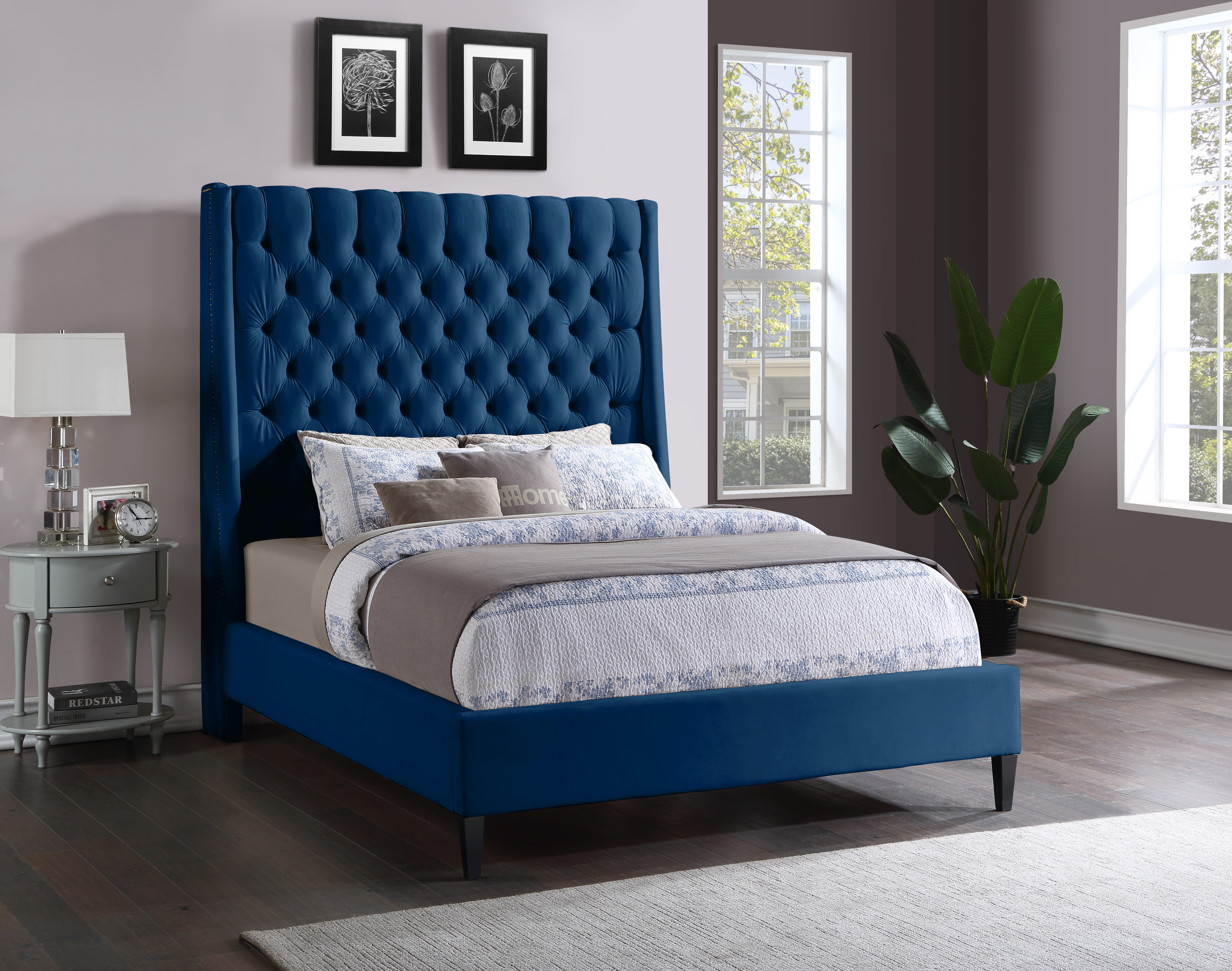 House of Hampton Dymph Upholstered Wingback Bed Reviews Wayfair