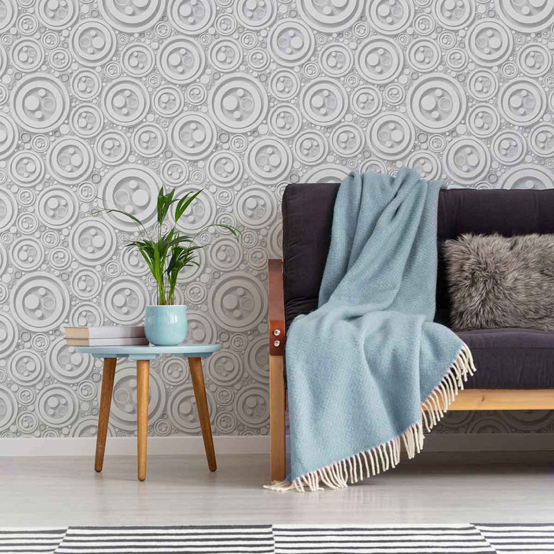Panneau de papier peint circulaire, L 126 po x l 24 po