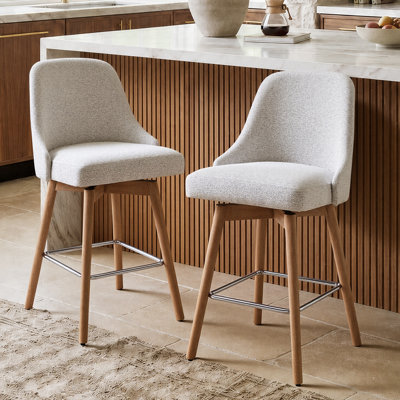 Hiott Swivel Upholstered Counter Stool