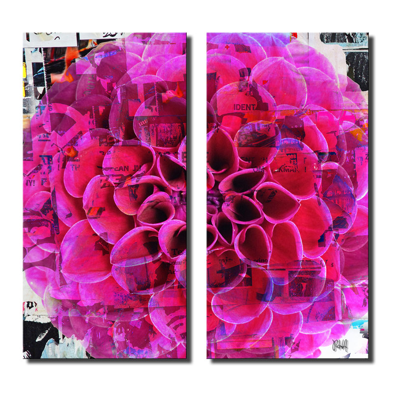 « painted pétales xciii », ensemble de 2 reproductions d’art sur toiles tendues