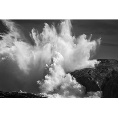 Black And White Powerful Ocean by Philip Thurston - Wrapped Canvas Print