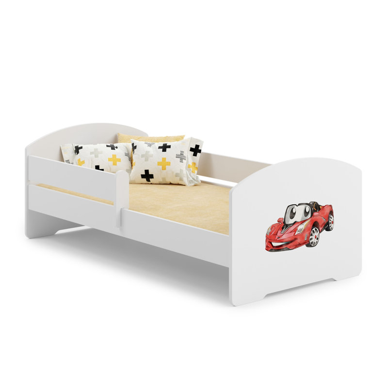 LUK children's bed with railing Auto flag, European Toddler (80 x 160cm)