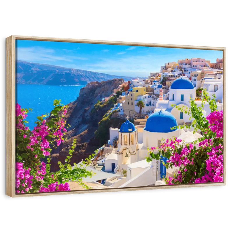 Perspectives d'Oia, Cadre flottant en bois naturel, 13 po x 9 po