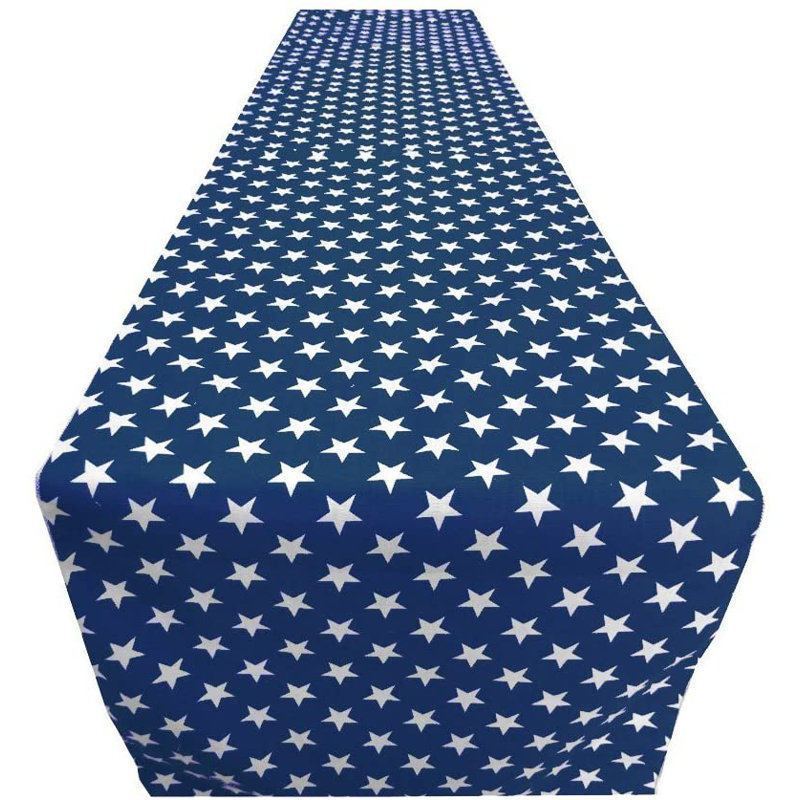 Chemin de table Stars, L 60 po x l 12 po, Bleu marine