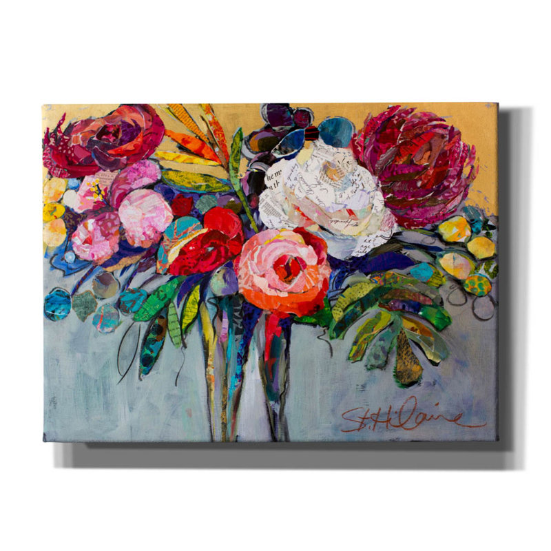 «Th pensant de vous» par St. Hilaire Elizabeth, art mural sur toile, H 26 po x l 34 po x P 1,5 po