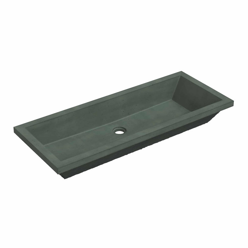 Arcata 36" Undermount Concrete Trough Bathroom Sink, Forest