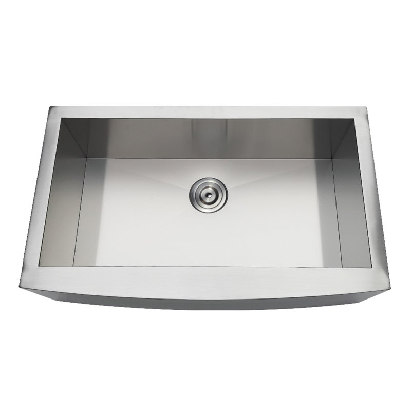 Kingston Brass Uptowne 33-Inch Stainless Steel Apron-Front Single Bowl Farmhouse Kitchen Sink