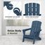 Chaise de foyer d'extérieur pliable en PEHD résistant aux intempéries avec 2 porte-gobelets Adirondack-1481745049