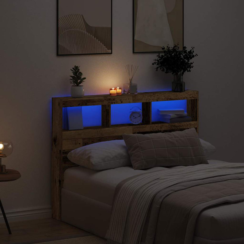 Cedria Headboard, 140 x 17 x 102 cm, Old Wood