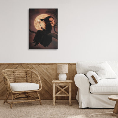 Witch Casting Spell in Moonlight Canvas, design by Arlington Prints