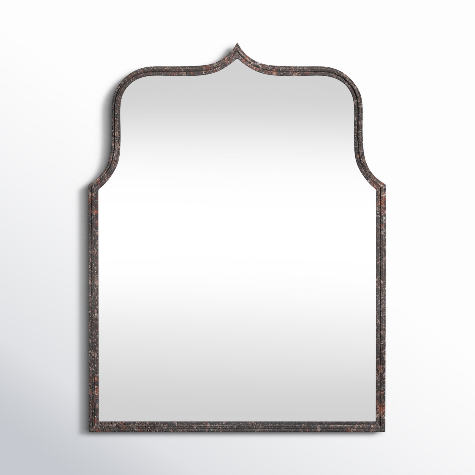 Devyn - Metal Framed Wall Mirror, 31.5" x 24", Distressed Black