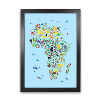 Animal Map of Africa Nursery by Michael Tompsett - 1 Piece Wall Art